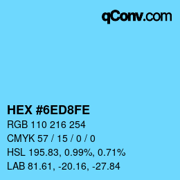 Código de color: HEX #6ED8FE | qconv.com