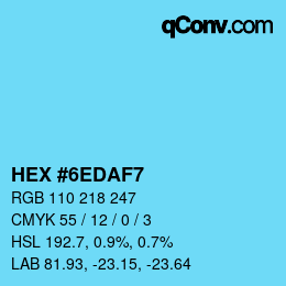Color code: HEX #6EDAF7 | qconv.com