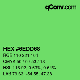 Color code: HEX #6EDD68 | qconv.com