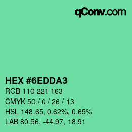 カラーコード: HEX #6EDDA3 | qconv.com
