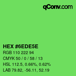 カラーコード: HEX #6EDE5E | qconv.com