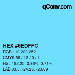カラーコード: HEX #6EDFFC | qconv.com