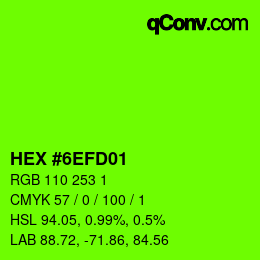 カラーコード: HEX #6EFD01 | qconv.com
