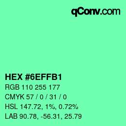 Color code: HEX #6EFFB1 | qconv.com