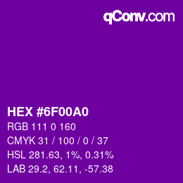 Color code: HEX #6F00A0 | qconv.com