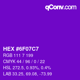 Color code: HEX #6F07C7 | qconv.com
