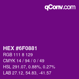 Color code: HEX #6F0881 | qconv.com