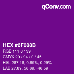 Color code: HEX #6F088B | qconv.com