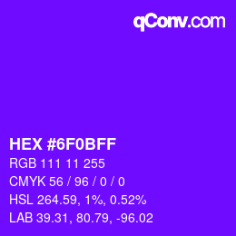 Color code: HEX #6F0BFF | qconv.com