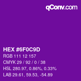 Color code: HEX #6F0C9D | qconv.com