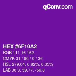 Color code: HEX #6F10A2 | qconv.com