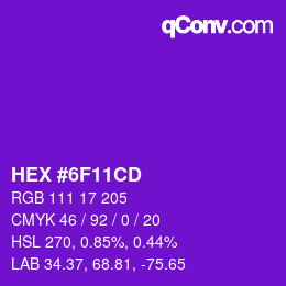 Código de color: HEX #6F11CD | qconv.com