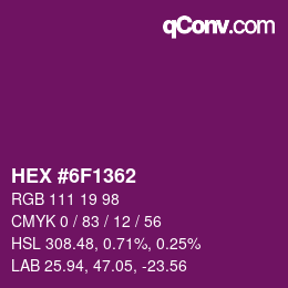 Color code: HEX #6F1362 | qconv.com
