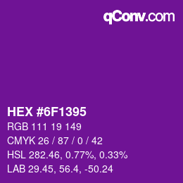 Color code: HEX #6F1395 | qconv.com