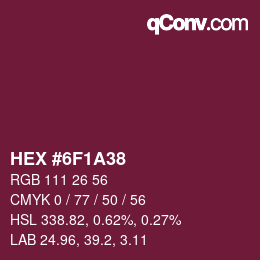 Color code: HEX #6F1A38 | qconv.com