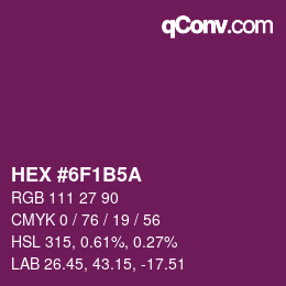 Color code: HEX #6F1B5A | qconv.com