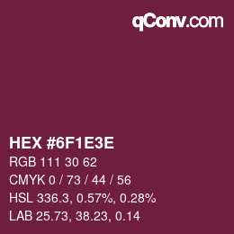 Color code: HEX #6F1E3E | qconv.com