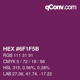 Color code: HEX #6F1F5B | qconv.com