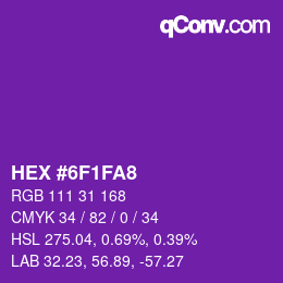 Color code: HEX #6F1FA8 | qconv.com
