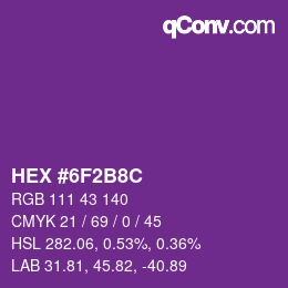 Color code: HEX #6F2B8C | qconv.com