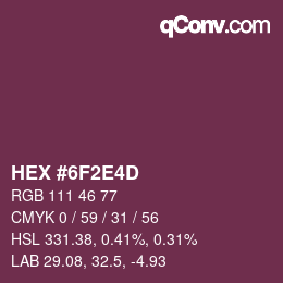 Color code: HEX #6F2E4D | qconv.com