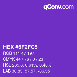 Color code: HEX #6F2FC5 | qconv.com