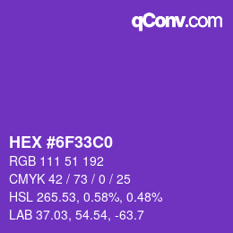 Color code: HEX #6F33C0 | qconv.com