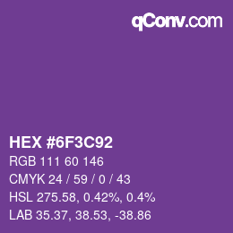 Color code: HEX #6F3C92 | qconv.com