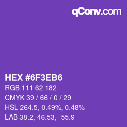 Color code: HEX #6F3EB6 | qconv.com