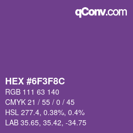 Color code: HEX #6F3F8C | qconv.com