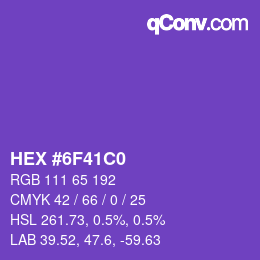 Color code: HEX #6F41C0 | qconv.com