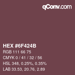Color code: HEX #6F424B | qconv.com