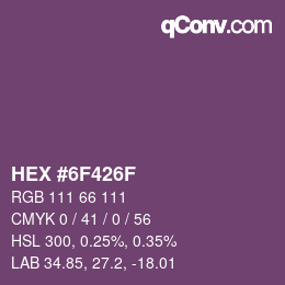 Color code: HEX #6F426F | qconv.com