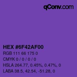 Farbcode: HEX #6F42AF00 | qconv.com