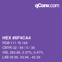 Color code: HEX #6F4CA4 | qconv.com