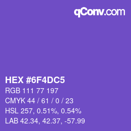 Color code: HEX #6F4DC5 | qconv.com