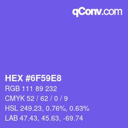 Color code: HEX #6F59E8 | qconv.com
