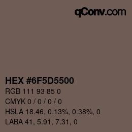 Color code: HEX #6F5D5500 | qconv.com