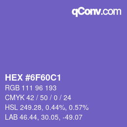 カラーコード: HEX #6F60C1 | qconv.com