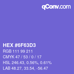 Color code: HEX #6F63D3 | qconv.com