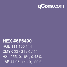 Color code: HEX #6F6490 | qconv.com