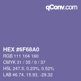 Código de color: HEX #6F68A0 | qconv.com