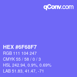 Color code: HEX #6F68F7 | qconv.com