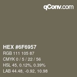 Color code: HEX #6F6957 | qconv.com