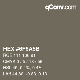 Color code: HEX #6F6A5B | qconv.com