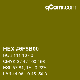 Color code: HEX #6F6B00 | qconv.com