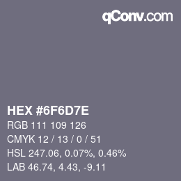 Color code: HEX #6F6D7E | qconv.com