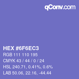 カラーコード: HEX #6F6EC3 | qconv.com