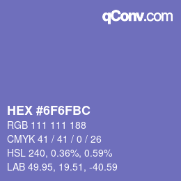 Color code: HEX #6F6FBC | qconv.com