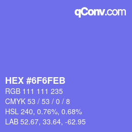 Código de color: HEX #6F6FEB | qconv.com